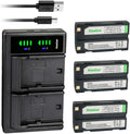 Kastar 3-Pack Ei-D-Li1 Battery and LTD2 USB Charger Replacement - Dual