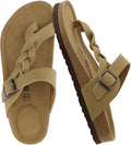 CUSHIONAIRE Libby Cork Footbed Sandal - Comfort with Braided Style
