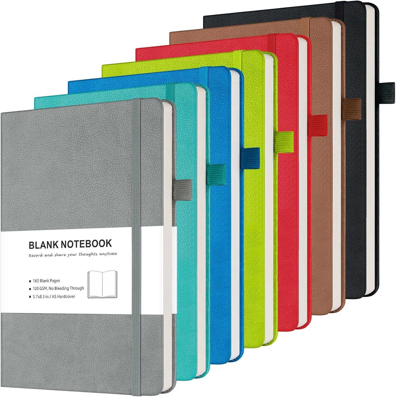Blank Journal Notebook Set of 7 for Creative Writing and Sketching