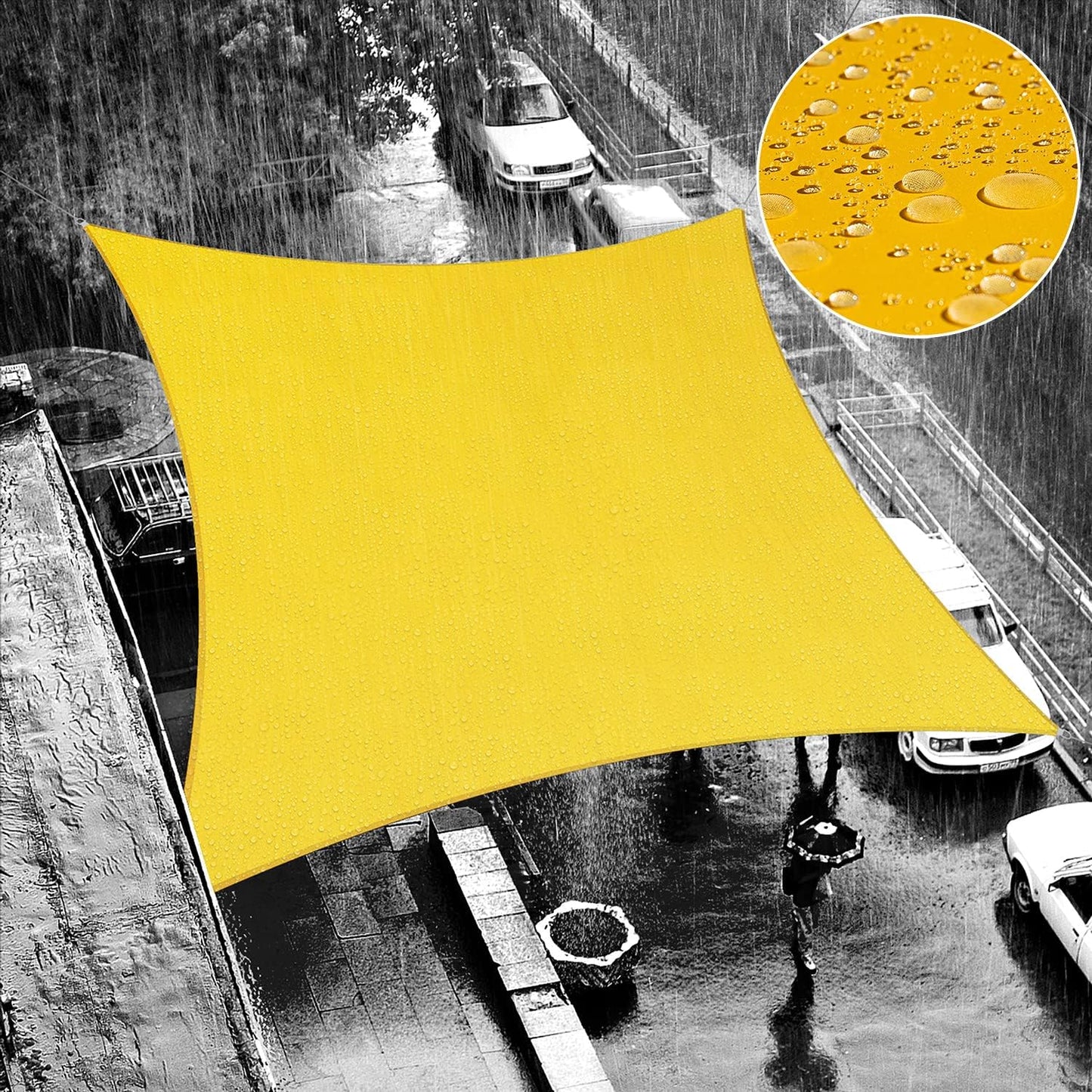 10ft x 14ft Yellow Waterproof Shade Sail for Outdoor Spaces