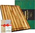 BEEFURNI Teak Wood Cutting Board with Juice Groove for Kitchen