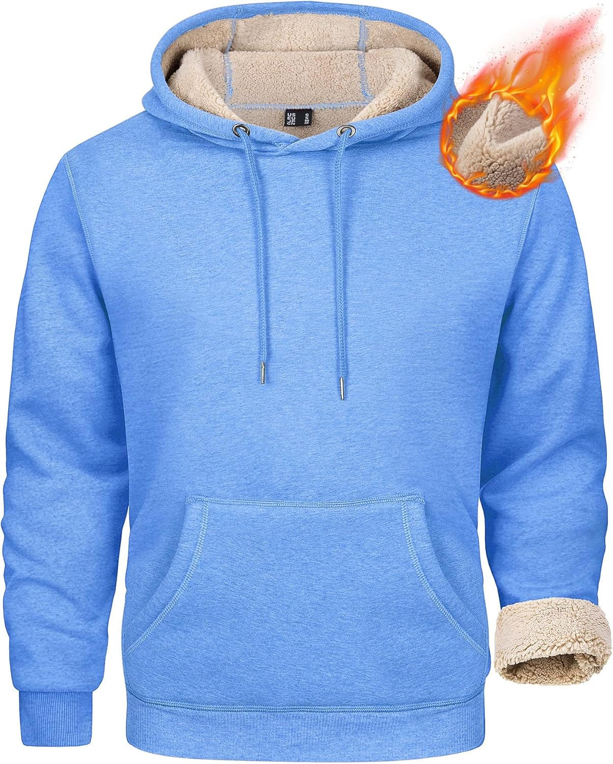 MAGCOMSEN Men's Heavy Hoodie Sherpa Fleece Pullover for Winter