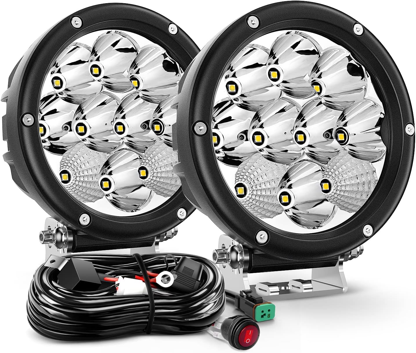 Nilight 5.7 Inch Round 50W LED Driving Light for Offroad Use