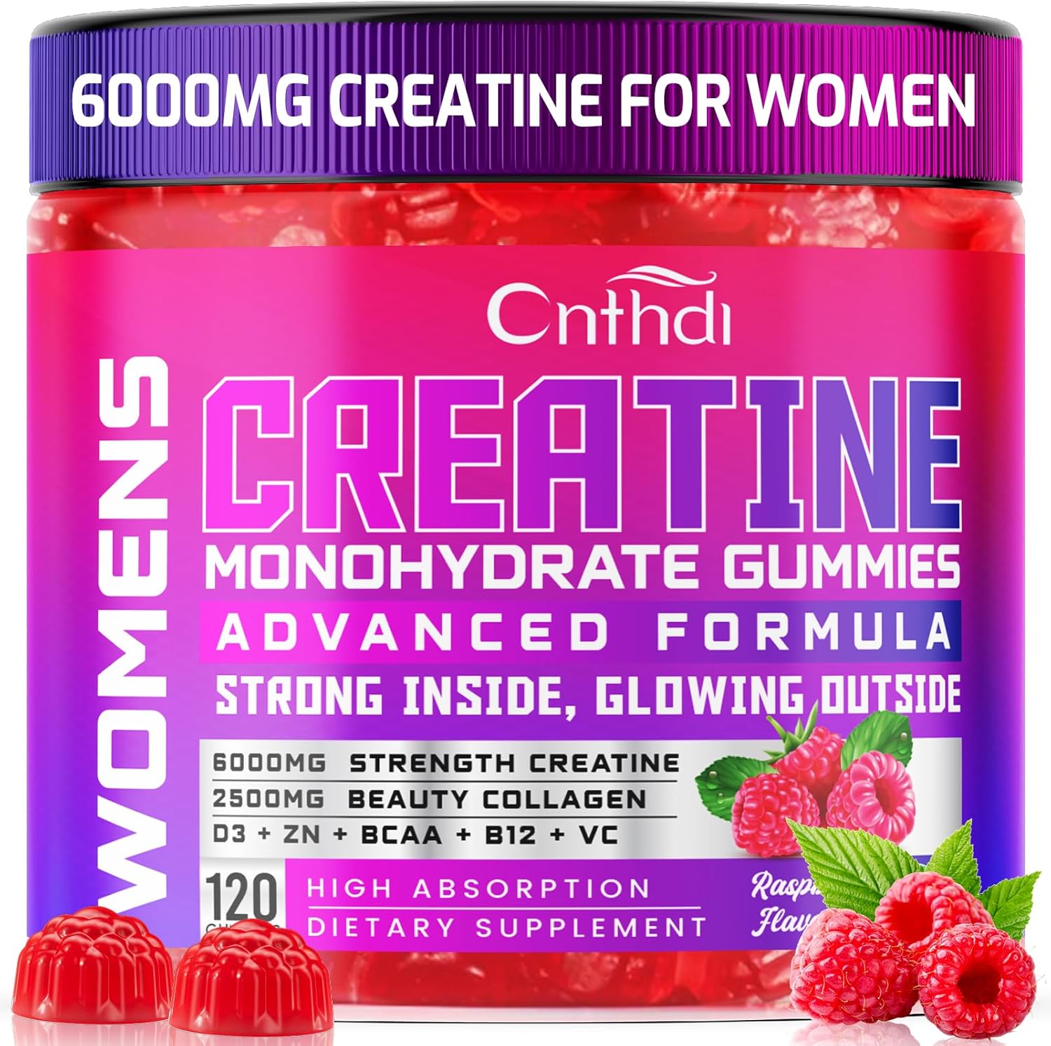 Creatine Monohydrate Gummies for Women - 6000MG Strength Boost