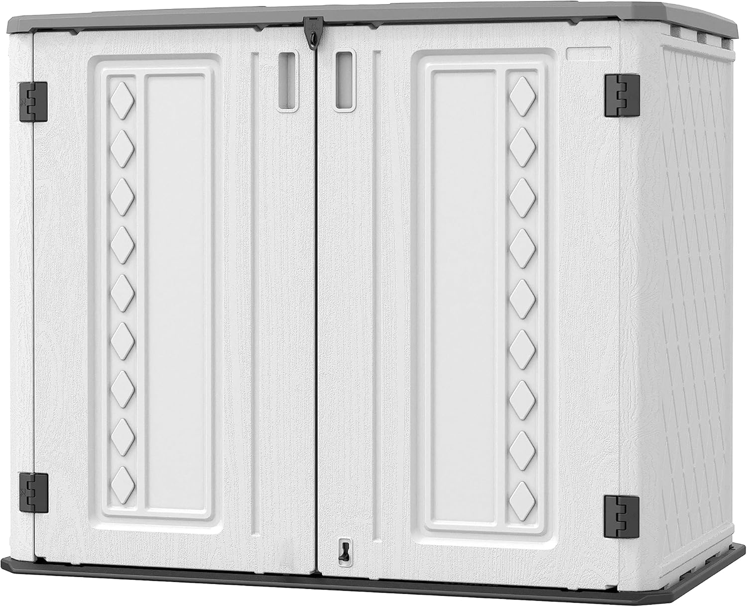 Horizontal Resin Storage Shed for Outdoor Use, 34 Cu.ft Capacity