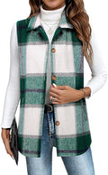 Plaid Vest for Womens Casual Sleeveless Flannel Jacket - Stylish Fall