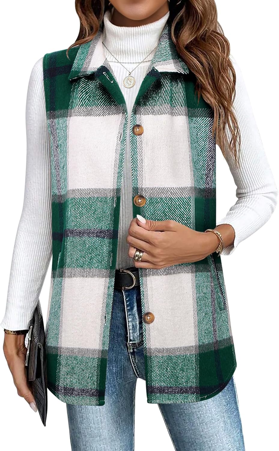 Stylish Women's Plaid Vest for Casual Fall Outfits and More