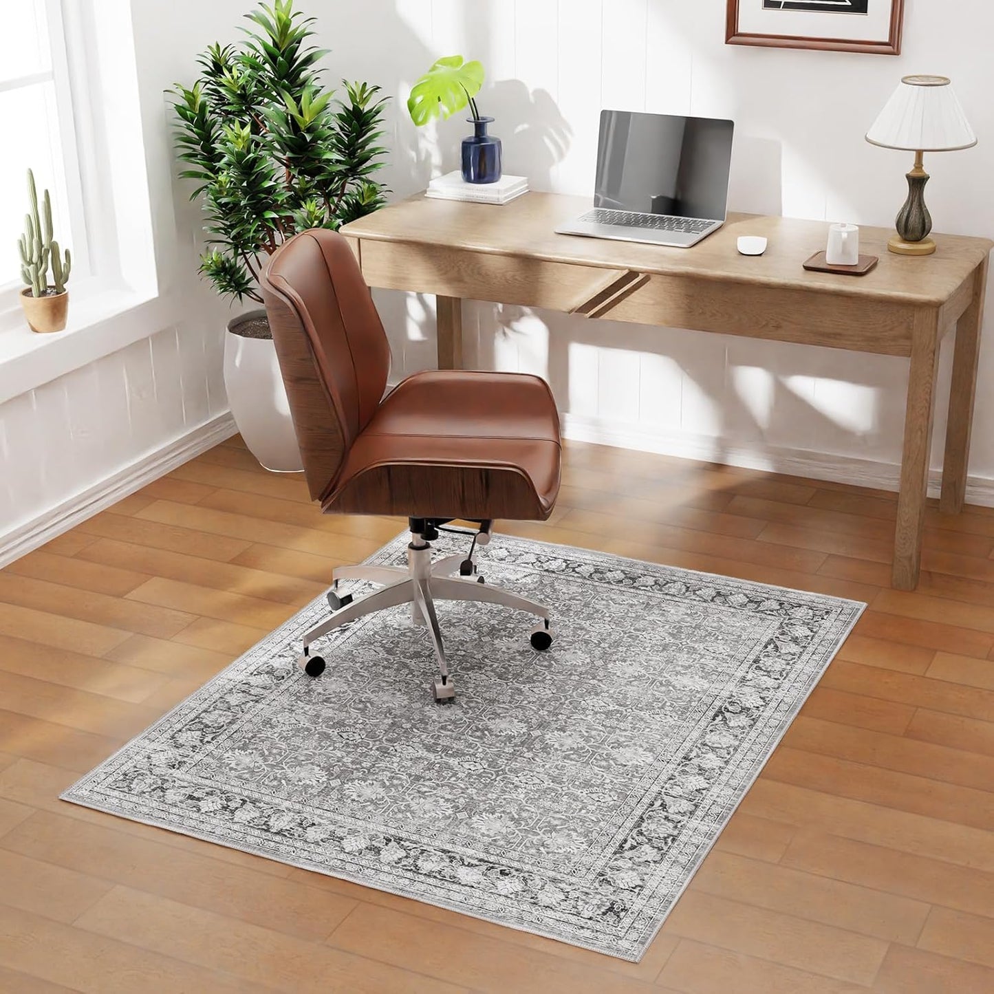 Modern Grey 40in x 50in Hard Floor Chair Mats for Office Use