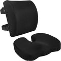 Comfortable Seat Cushion & Lumbar Support for Office Chairs - Memory