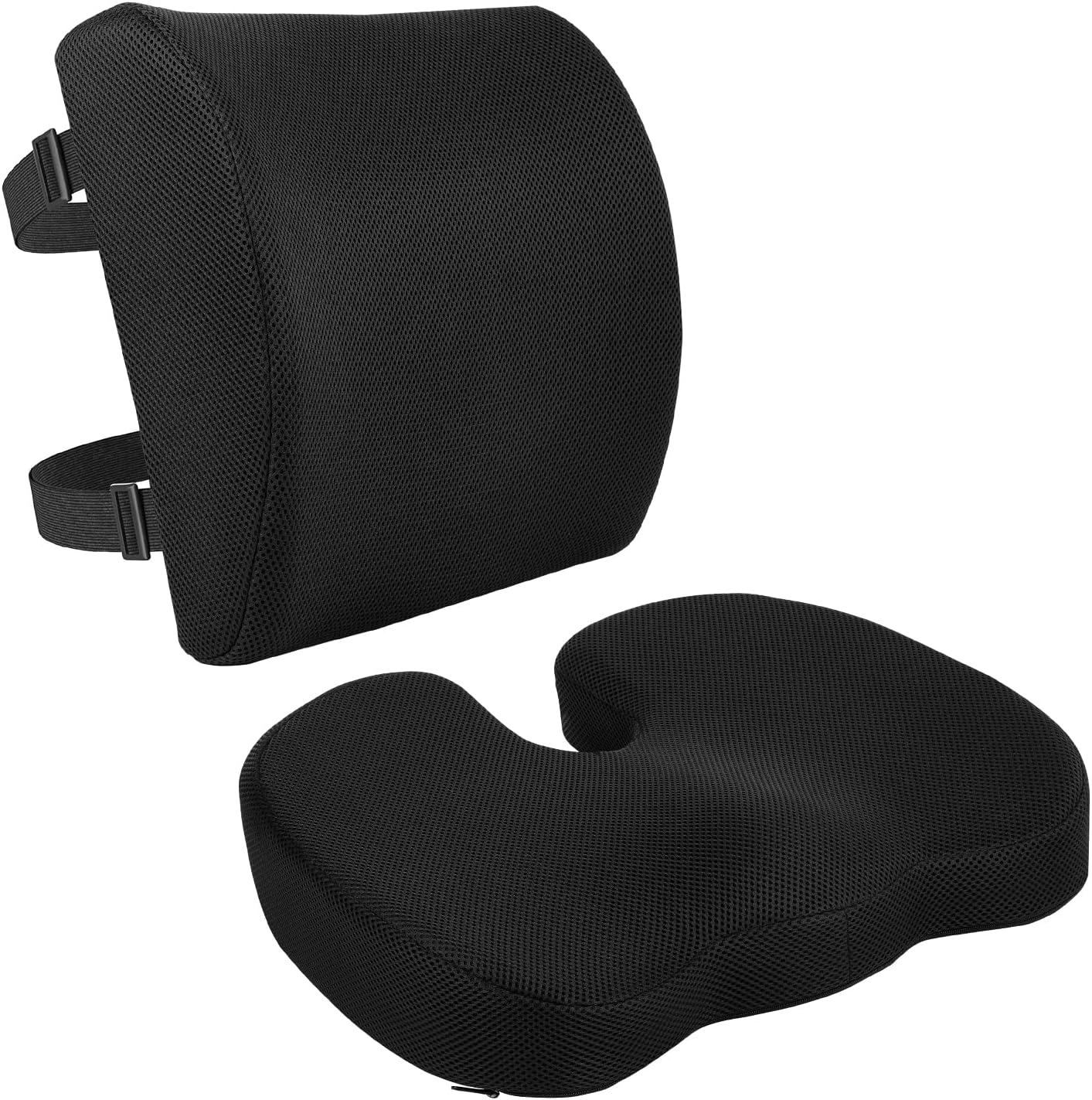 Comfortable Seat Cushion & Lumbar Support for Office Chairs