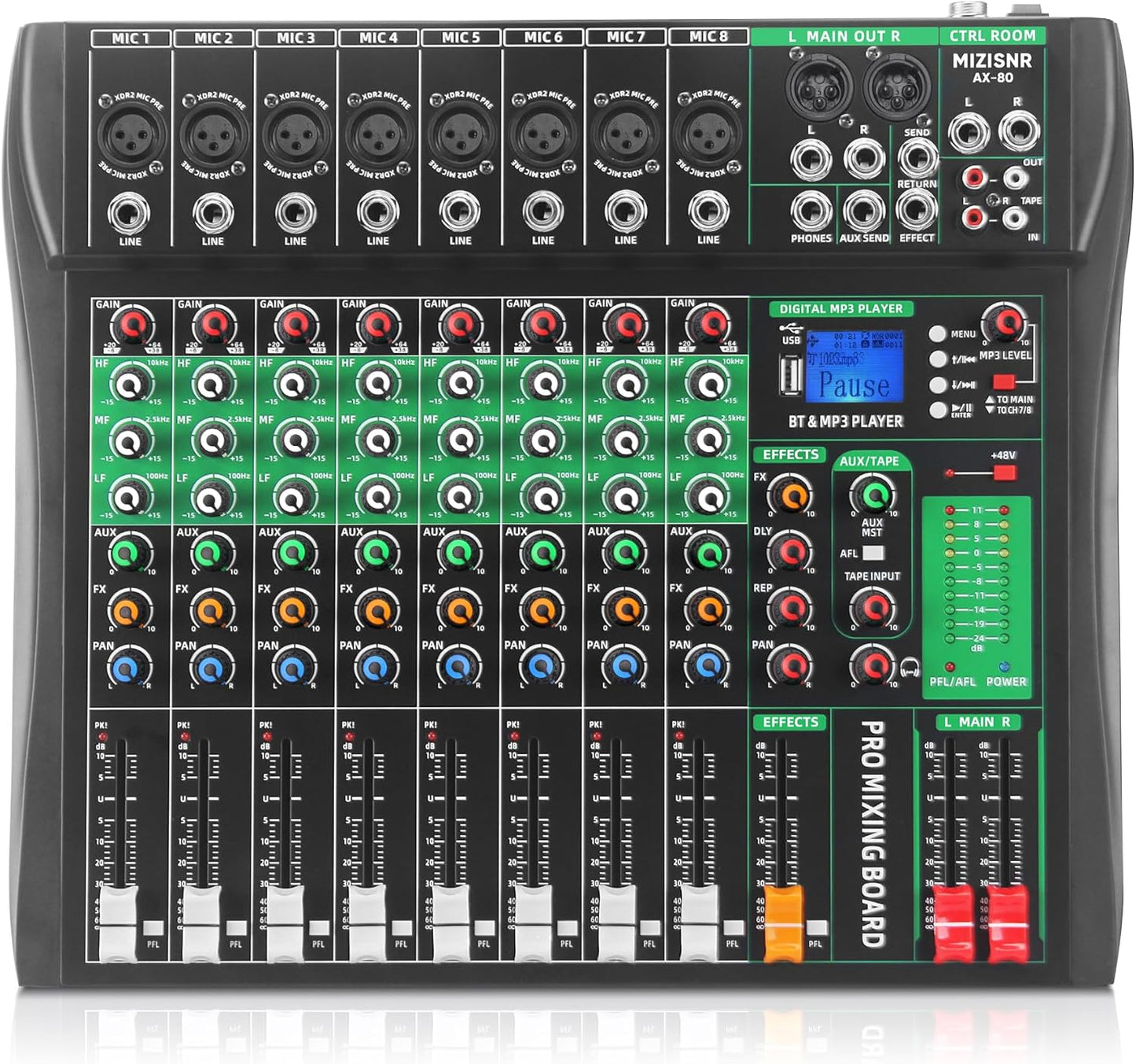 Pro DJ Mixer with Reverb & Bluetooth