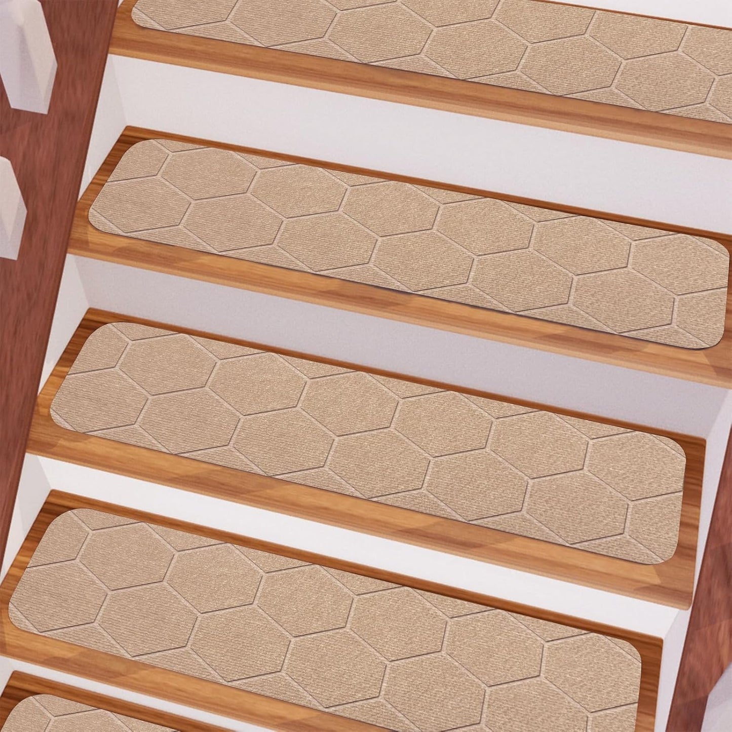 Stair Treads Non Slip 15 Pack 8in x 30in Beige for Safety