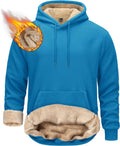 Men's Sherpa Lined Pullover Hoodie for Cold Weather - Thick Fleece
