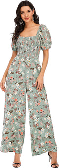 Summer Floral Jumpsuit for Women - Loose Wide Leg Romper