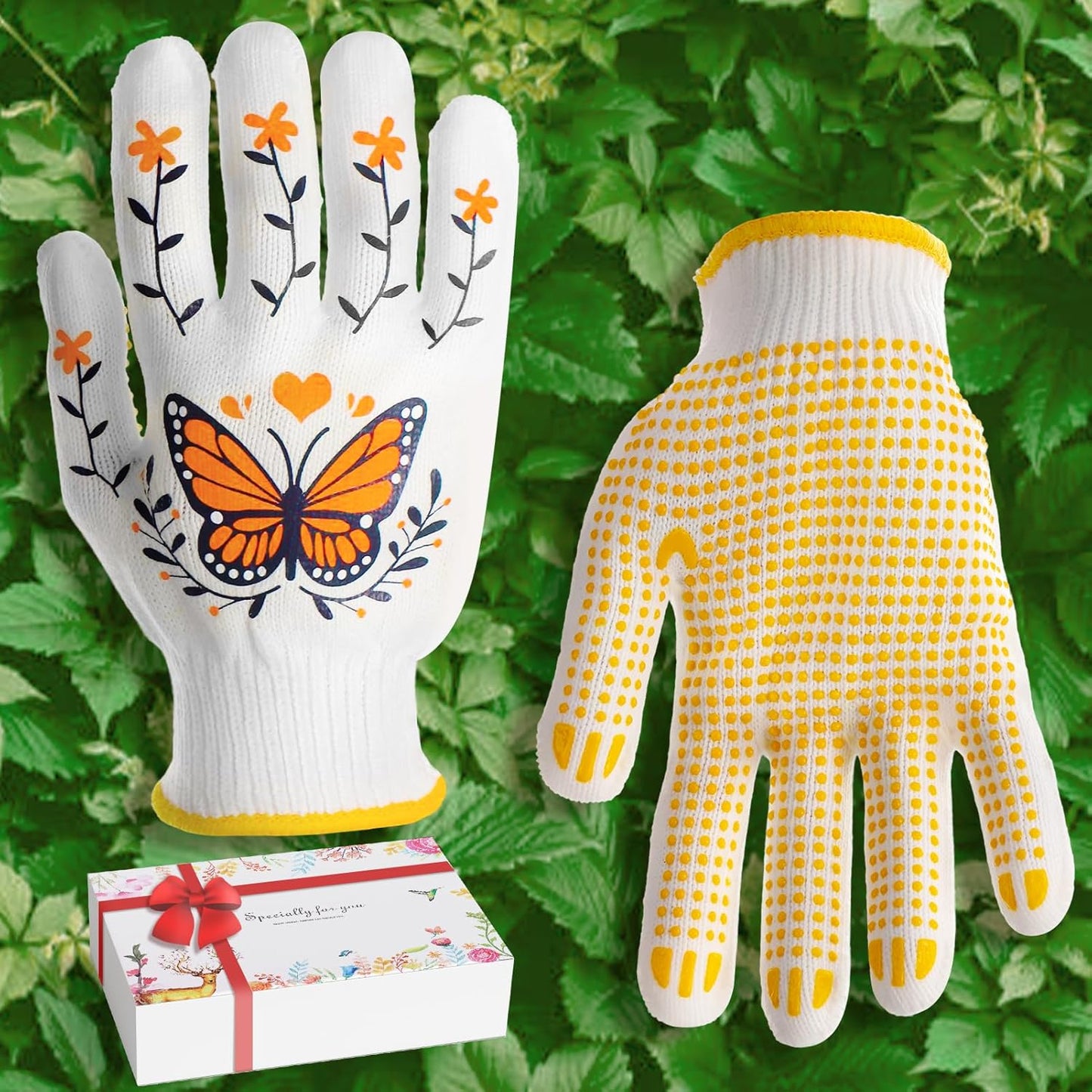Non-slip Knit Gardening Gloves - 3 Pairs Women's Gift