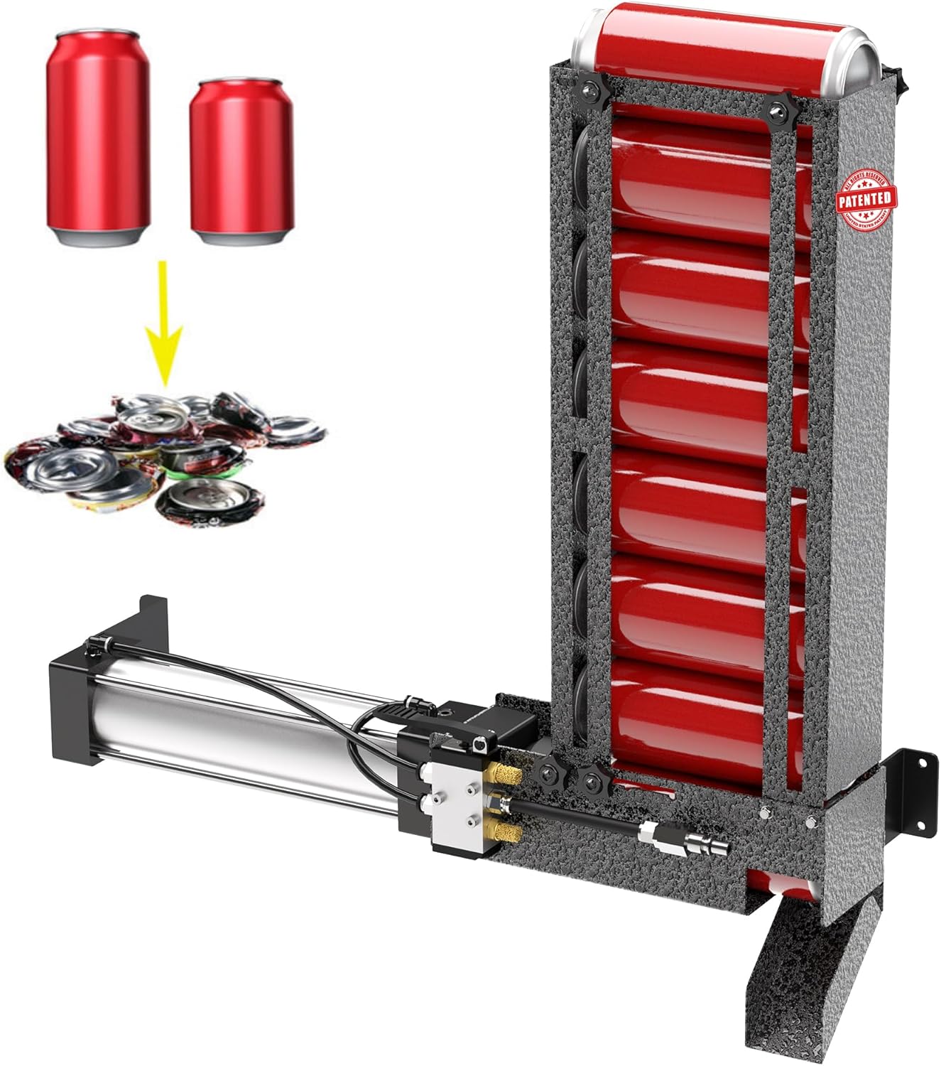 Pneumatic Can Crusher for Efficient Soda and Beer Can Recycling