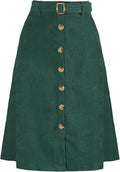 Comfortable Women's Midi Skirt with High Waist A-Line Design