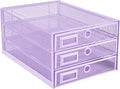 Desk Organizer 3 Tier Mesh Drawer Paper Sorter - Light Pink