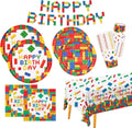 Building Block Party Supplies Paper Plates Napkins Cups Tablecloth