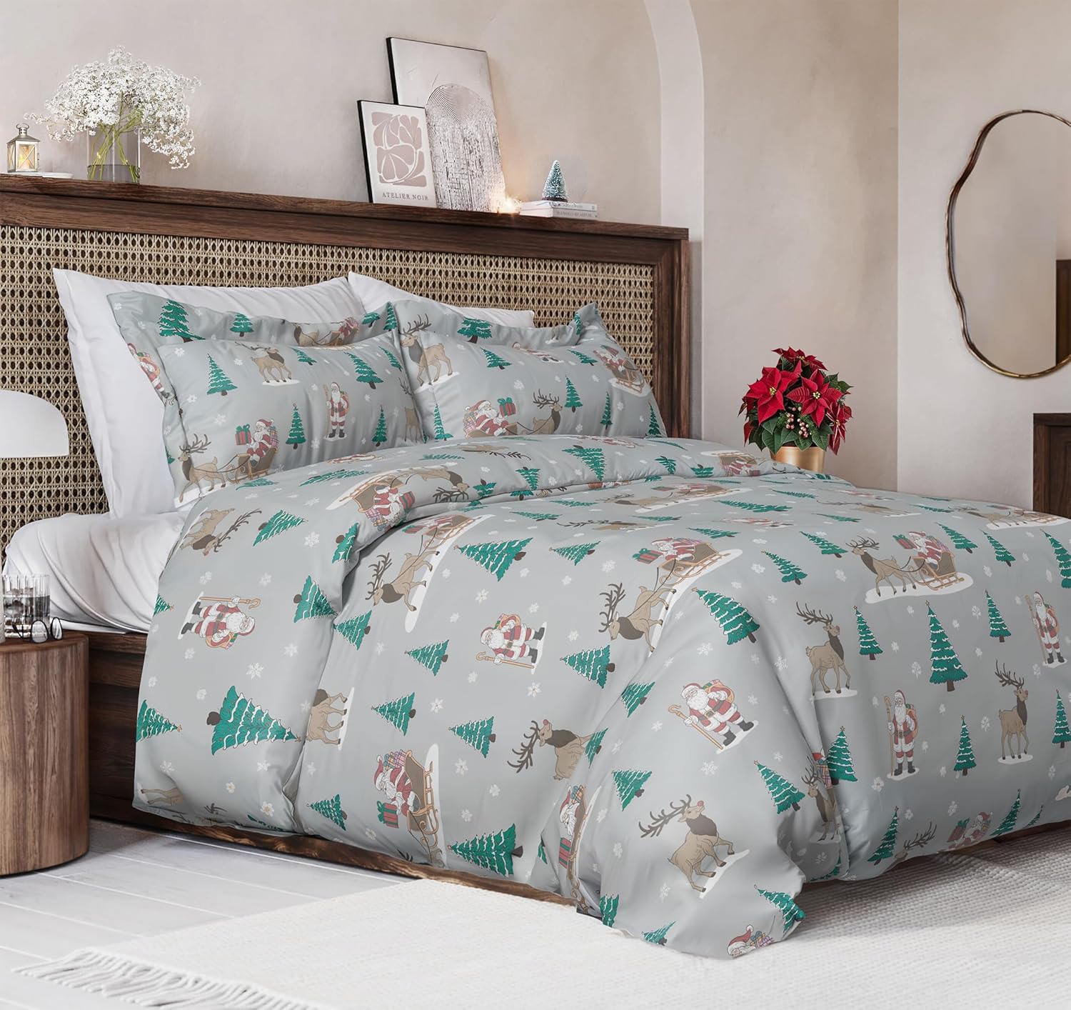 Christmas Duvet Cover Queen Size Set by CGK Unlimited
