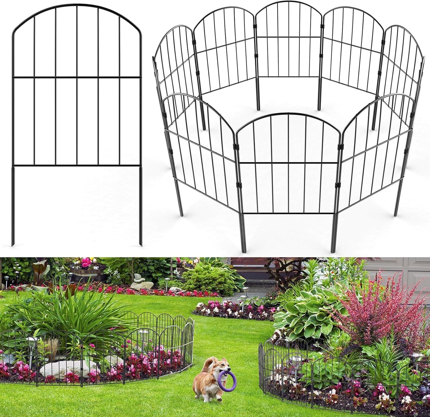VANCASTLE Decorative Garden Fence Panels for Outdoor Decor