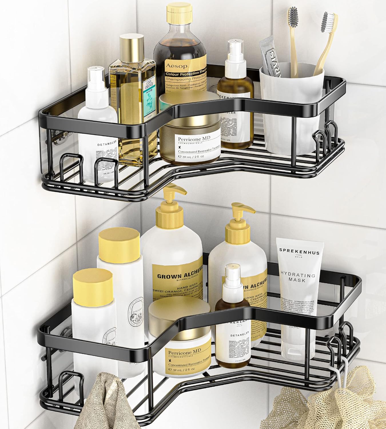 MAXIFFE Shower Caddy: Durable Stainless Steel Corner Organizer