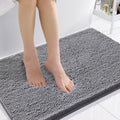 36x24 Grey Chenille Bath Rug - Extra Soft Absorbent Plush Mat