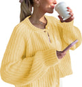 Cardigan Sweater for Women Long Sleeve Y2K Chunky Button Knit
