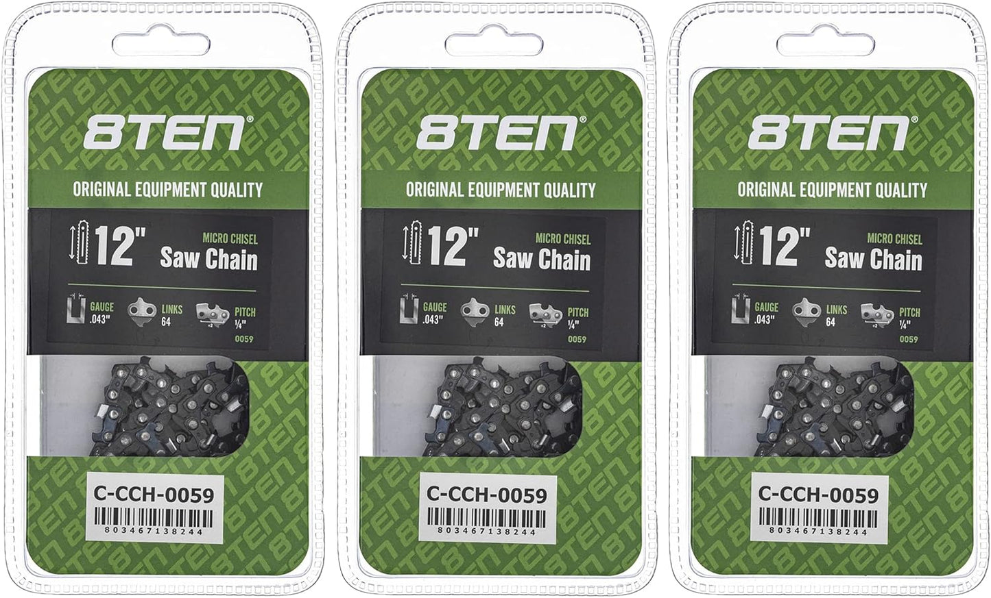8TEN Micro Chisel Chainsaw Chain 12 Inch for Stihl HT Series