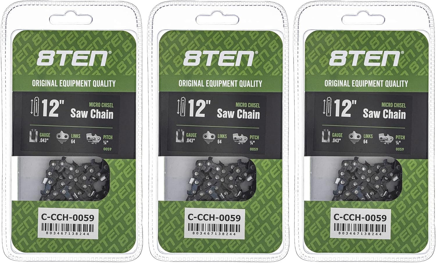 8TEN Micro Chisel Chainsaw Chain 12 Inch for Stihl HT Series