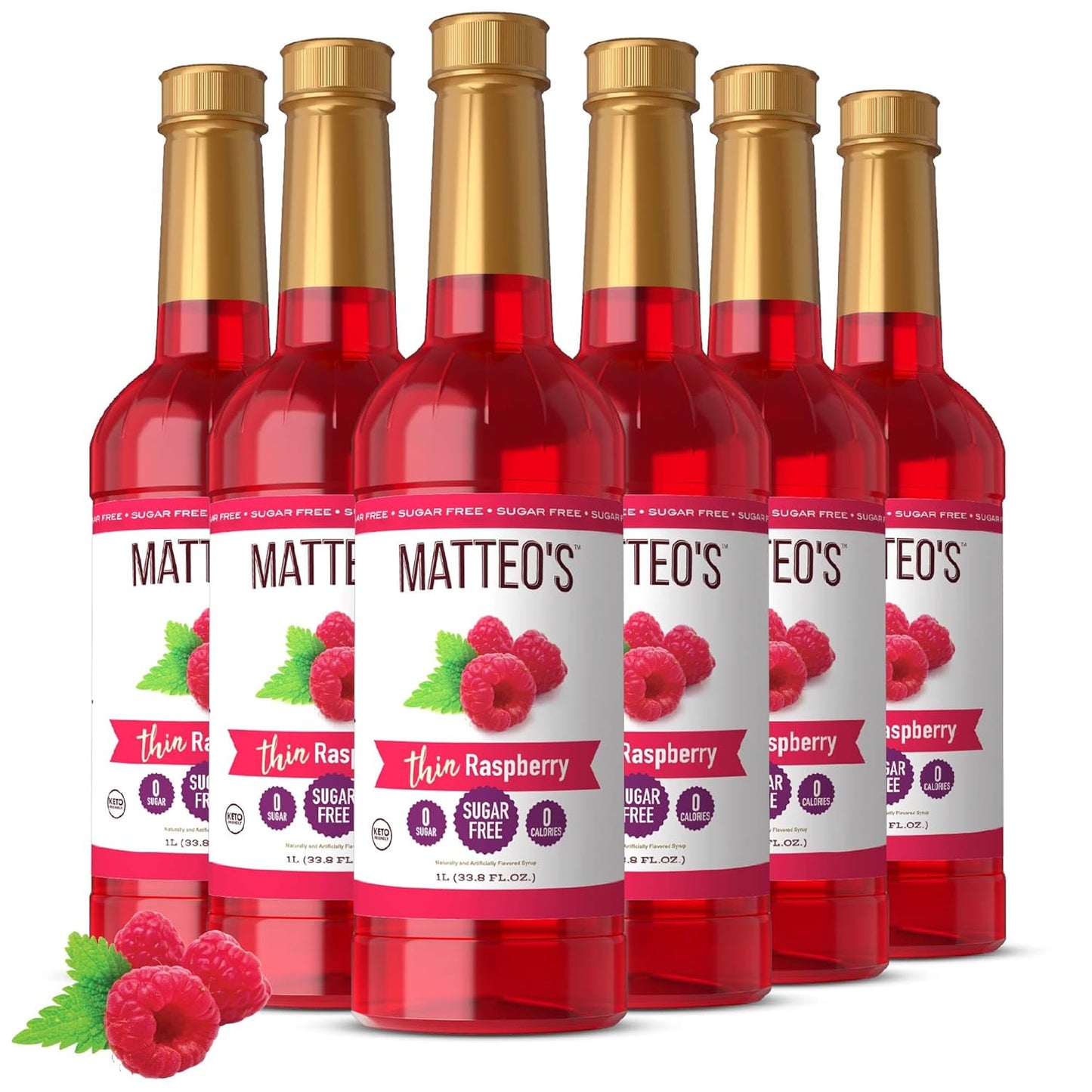 Matteo's Raspberry Syrup - Sugar-Free Flavor for Drinks & More