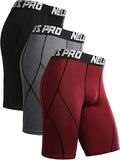 NELEUS Men's Compression Shorts Pack of 3 - Supportive Active Shorts