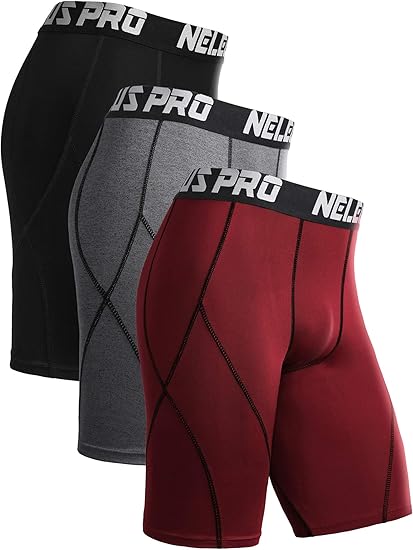 NELEUS Men's Compression Shorts Pack of 3 for Ultimate Comfort