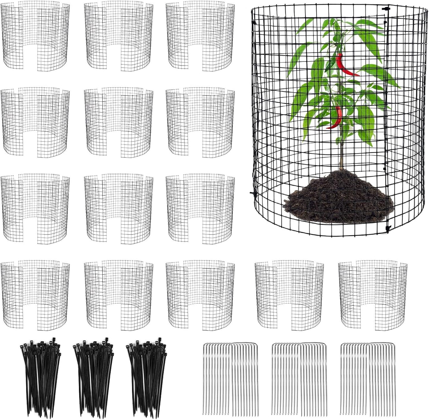 15 Pack Round Plant Protector Cages for Effective Animal Defense