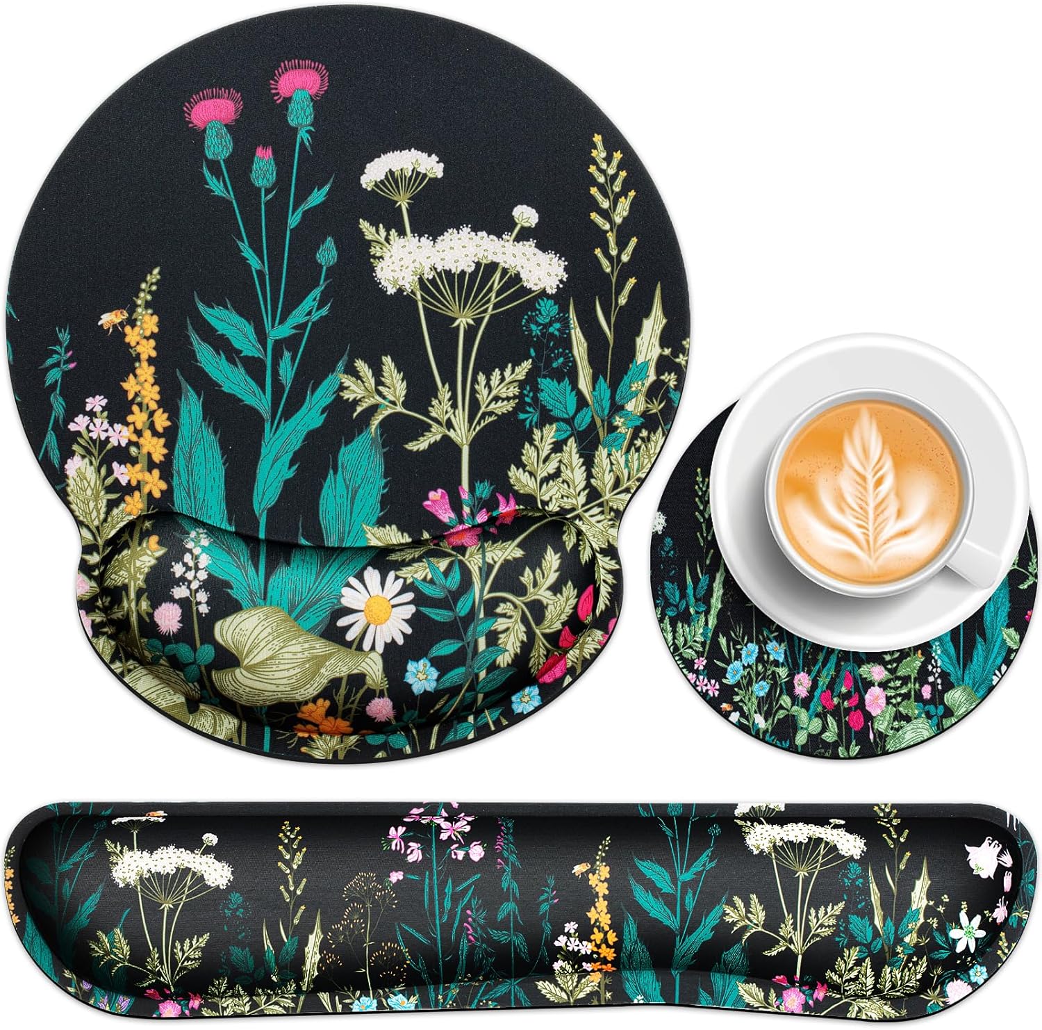 Qomolama 3-in-1 Ergonomic Mouse Pad Set