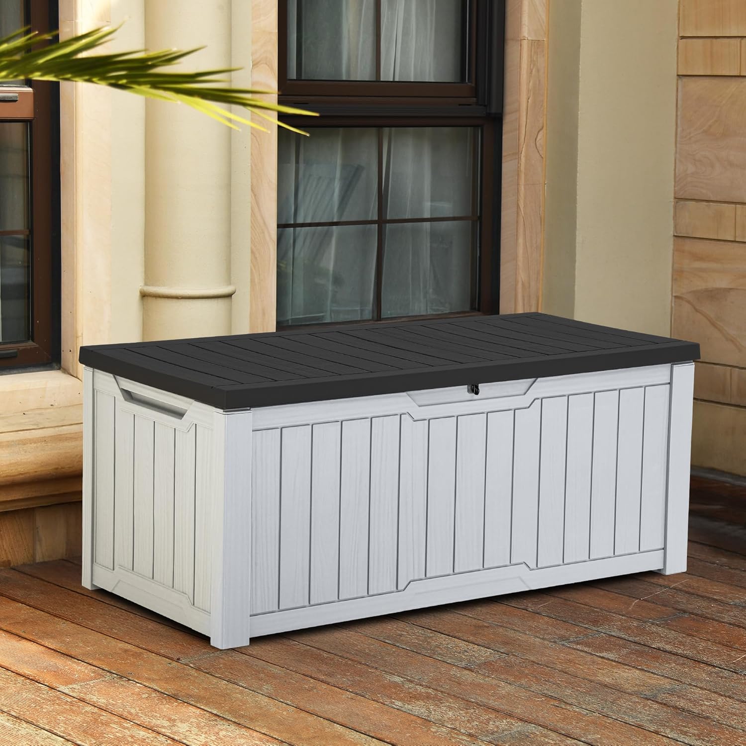 YITAHOME 120 Gallon Large Deck Box for Outdoor Storage Needs