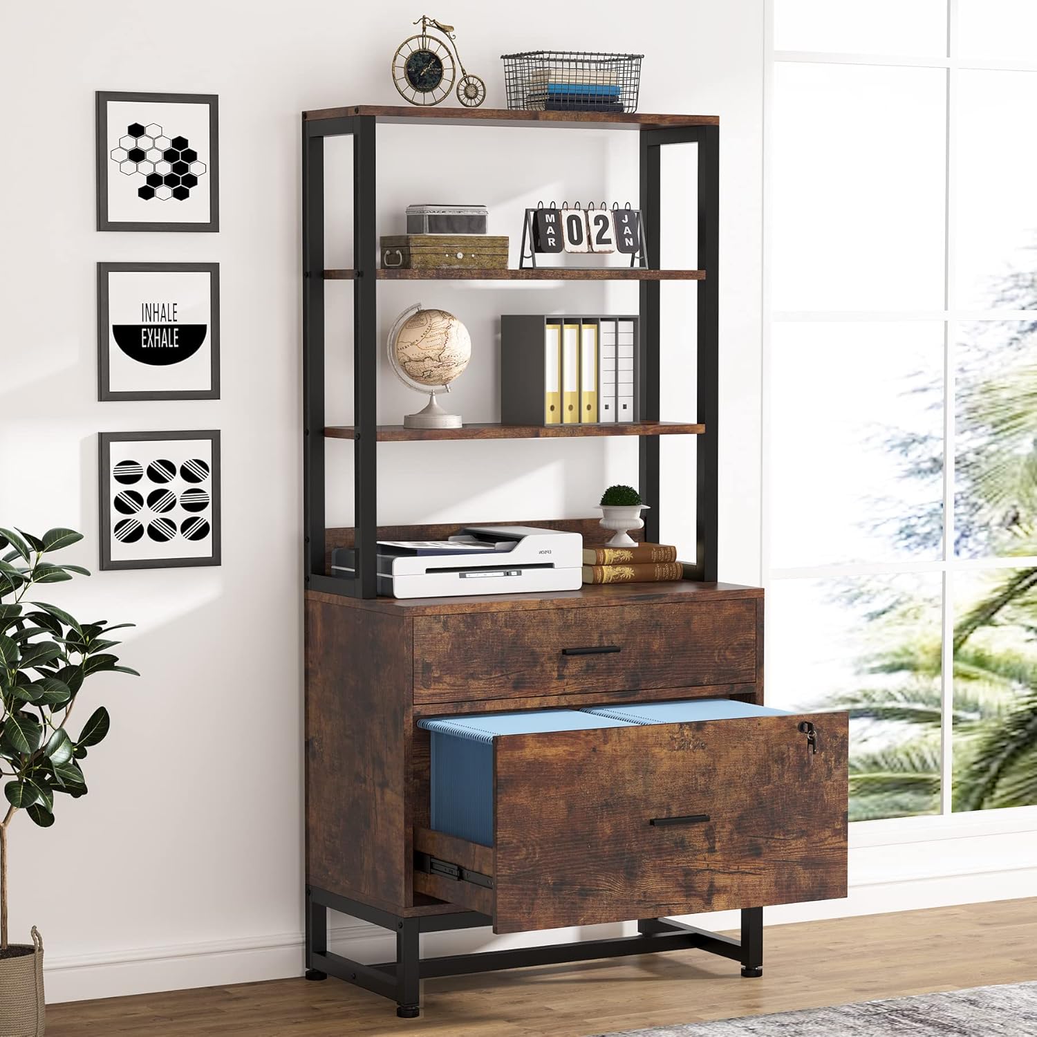 Tribesigns 2-Drawer File Cabinet with Lock - Organize Stylishly!