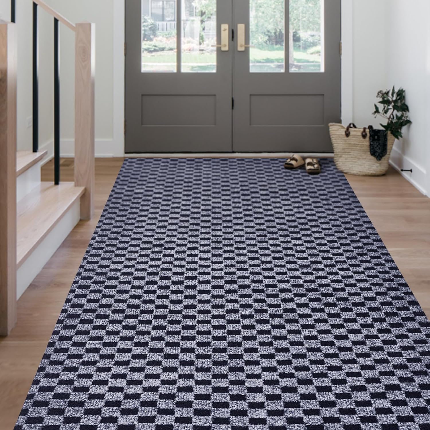 Outdoor Indoor 2ft x 34ft Runner Rug with Non-Slip Backing