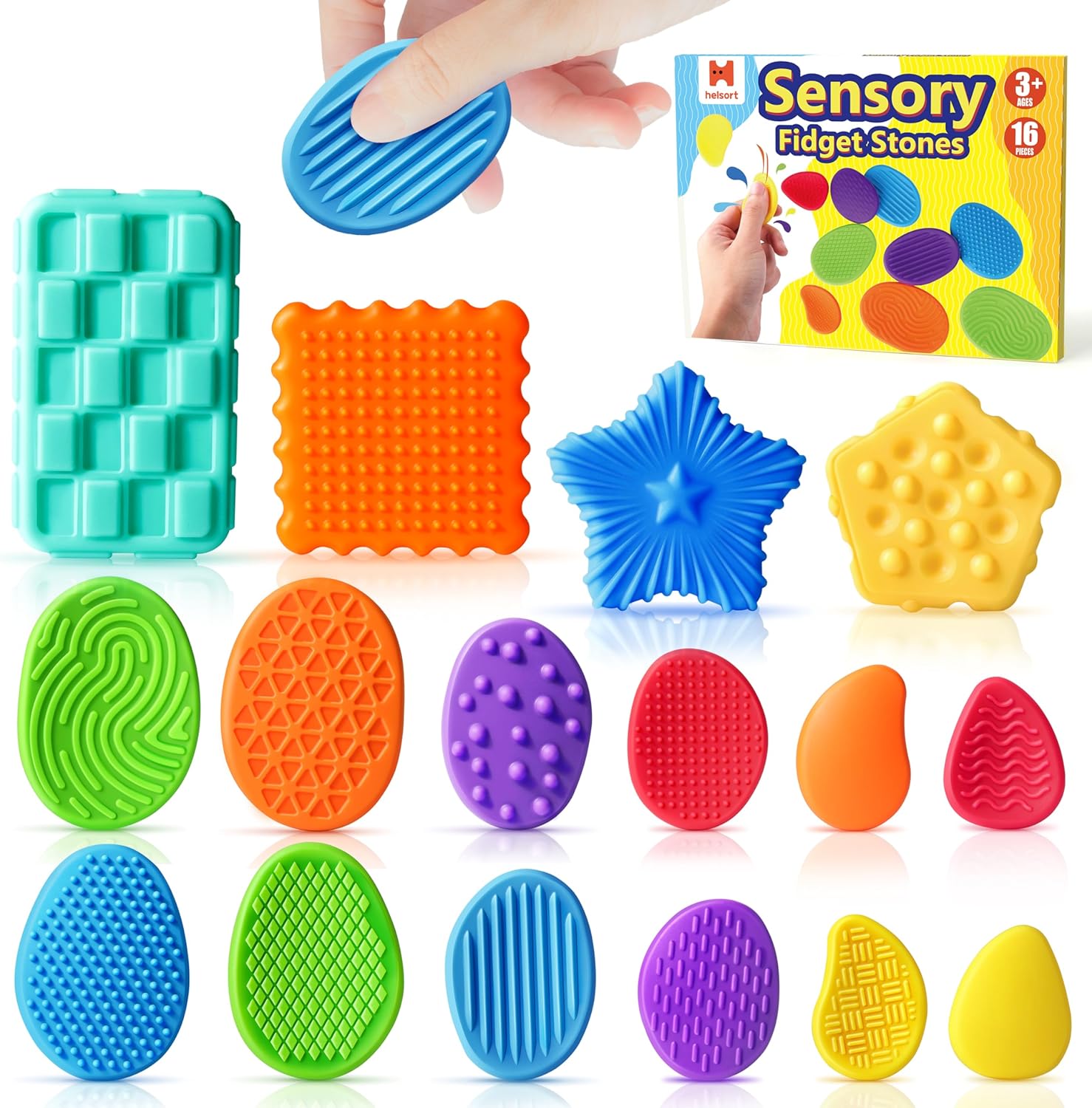 Anxiety Relief: 16-Pack Textured Worry Stones