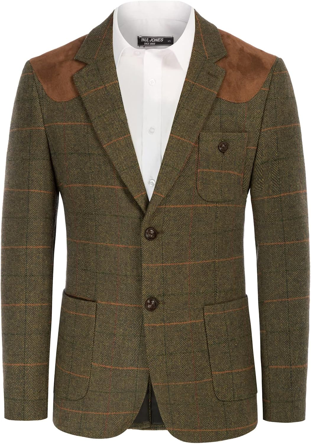 PJ PAUL JONES Men's Herringbone Tweed Blazer for Any Occasion