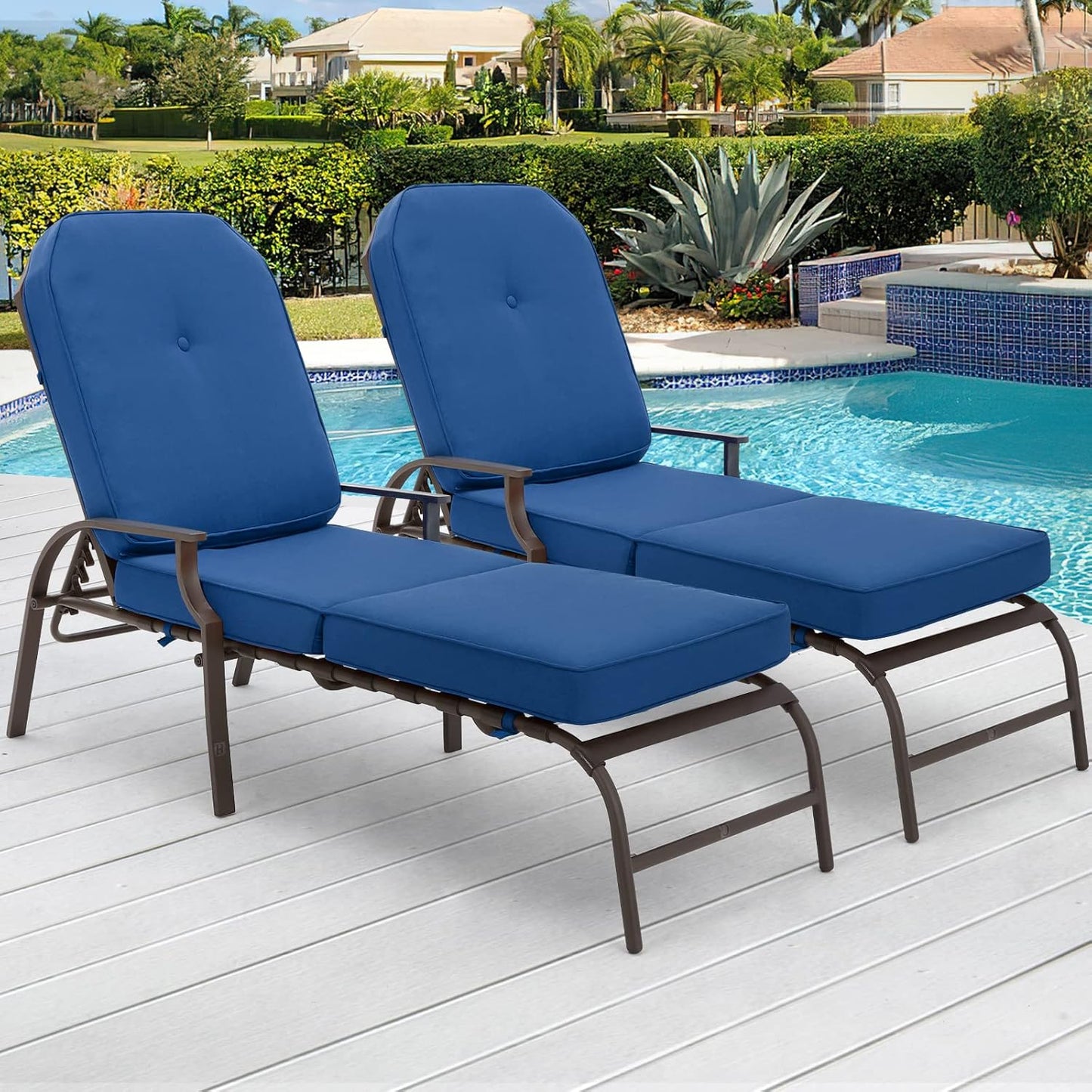 U-MAX Adjustable Outdoor Chaise Lounge Chair for Relaxation