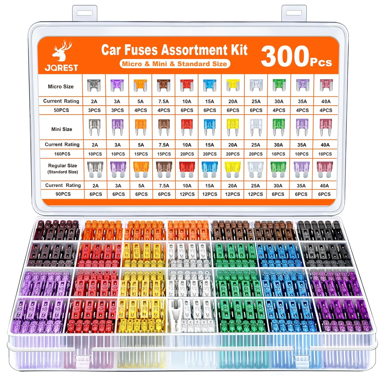 JOREST 300Pcs Fuse Assortment Kit - Ideal for All Vehicle Types!