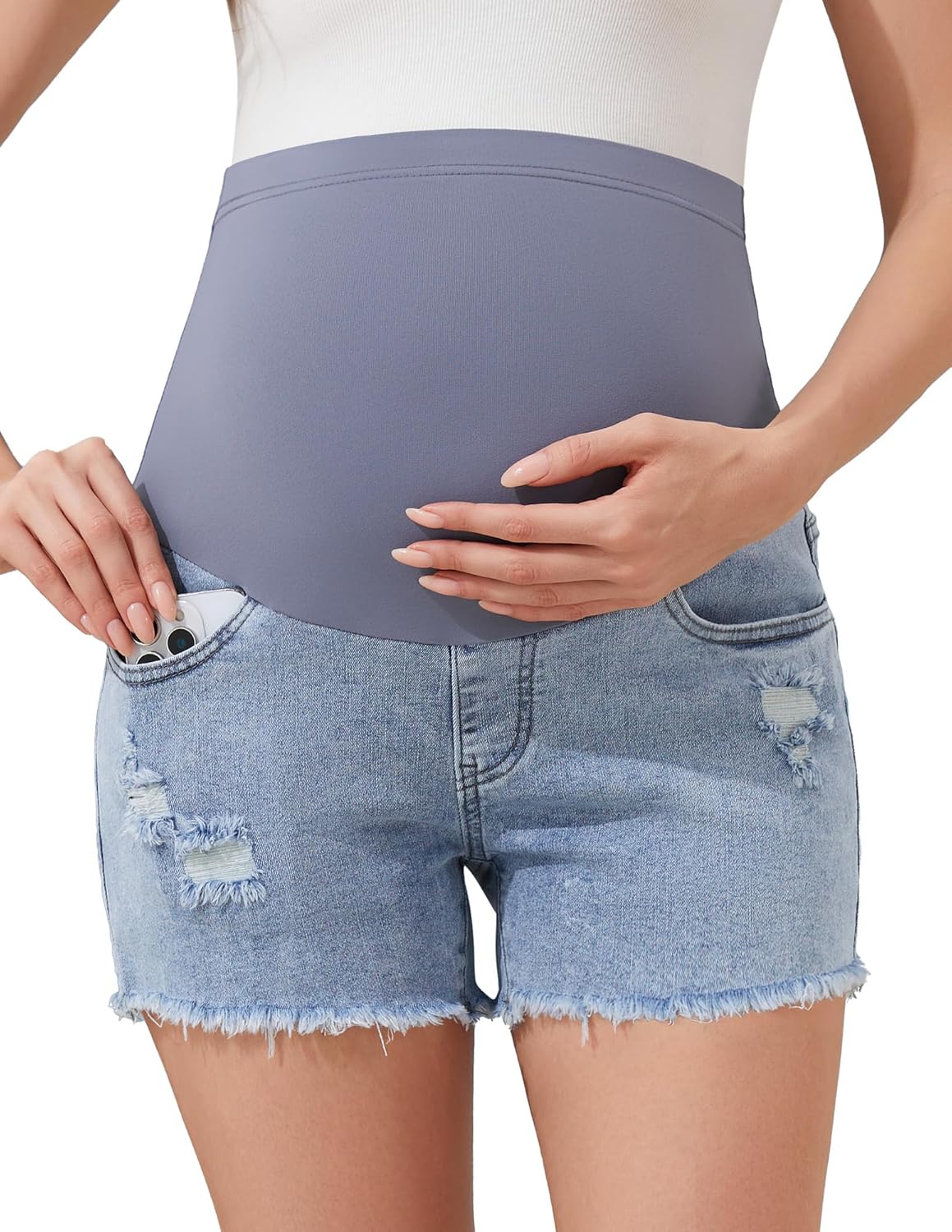 fitglam Women's Maternity Shorts for Comfortable Pregnancy Wear