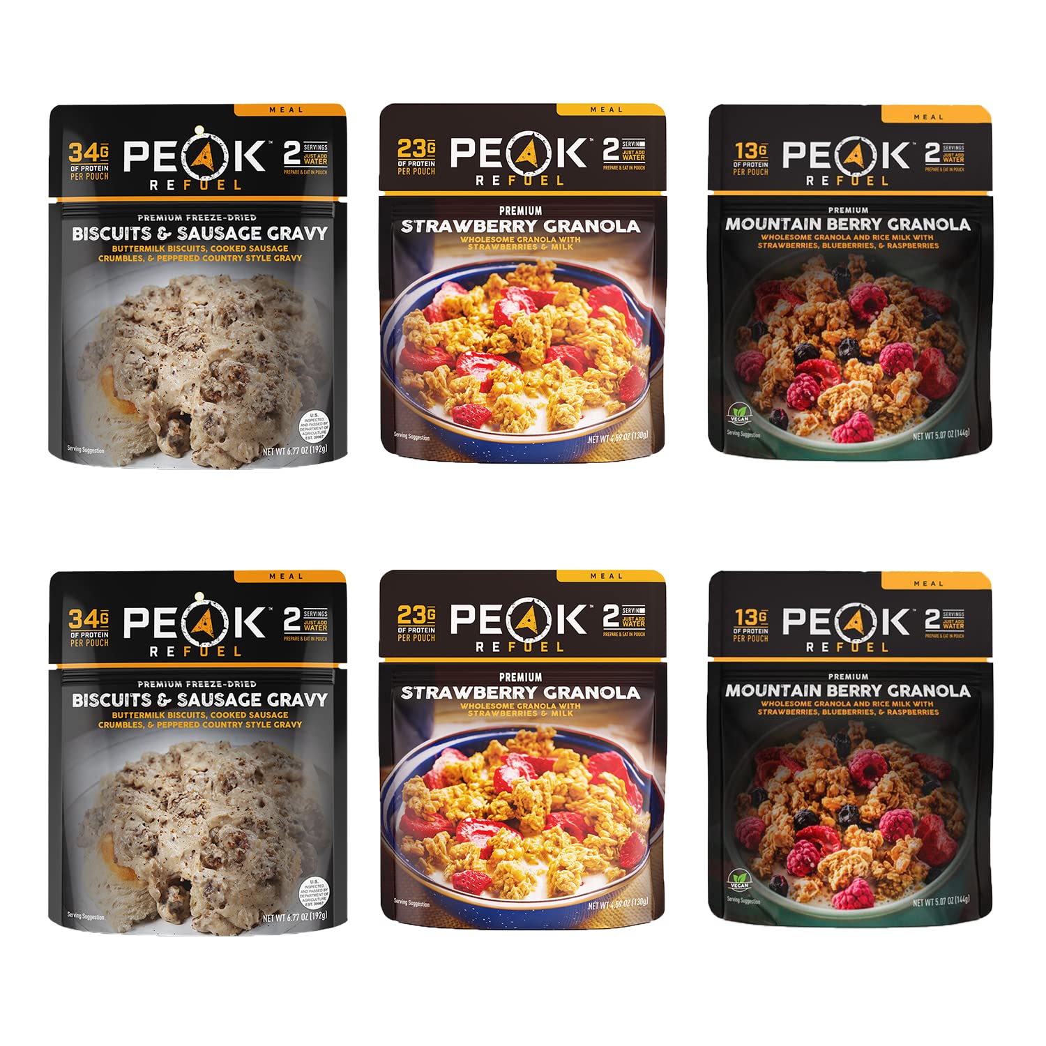 Peak Refuel 6 Pack | Premium Breakfast Variety | 100% Real Meat