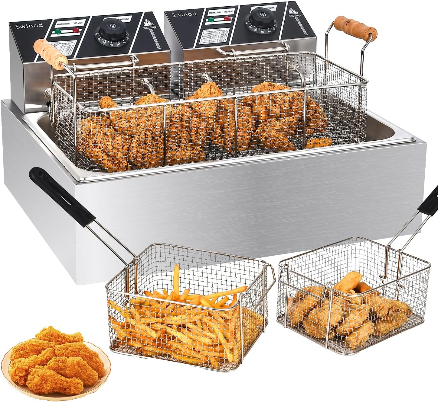 Commercial Deep Fryer with Basket for Home or Restaurant Use