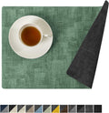 Reversible Vinyl Placemats Set of 8 - Heat Resistant Dual-Sided