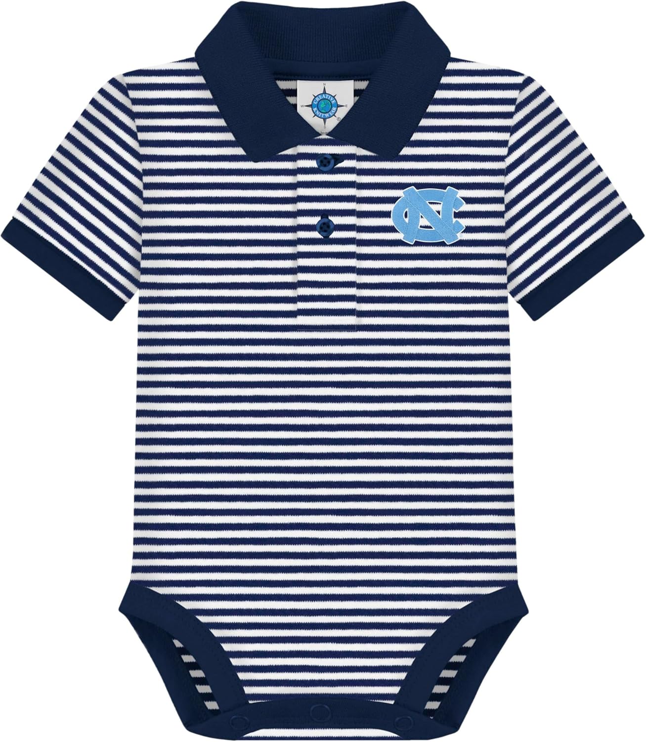 Creative Knitwear College Baby Striped Polo Bodysuit for Infants