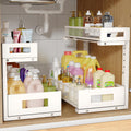17in Depth Under Sink Storage Organizer 2-Tier Pull-Out Shelf - Extra