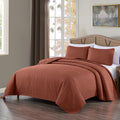 Chezmoi Collection Austin King Bedspread Set - Oversized Terracotta