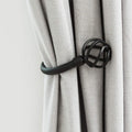 Handmade Metal Curtain Holdbacks 2pcs - Heavy Duty Matt Black Tiebacks